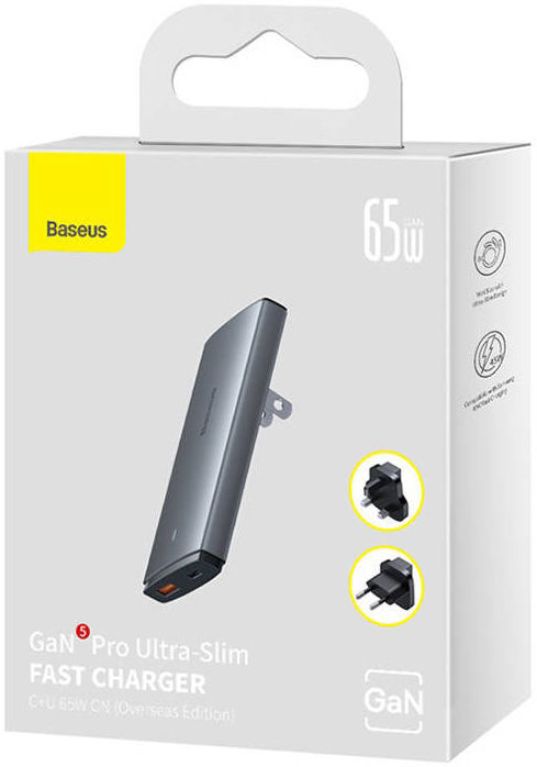 Baseus GaN5 Pro Ultra Compacte Reislader Power Delivery Adapter Grijs afbeelding 8