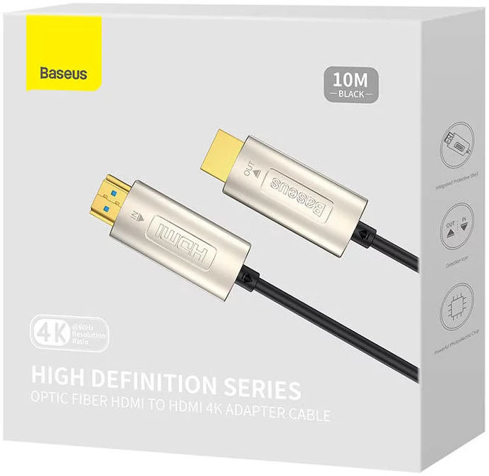 Baseus HD Optic Fiber HDMI naar HDMI 4K@60Hz Kabel 10M Zwart afbeelding 10