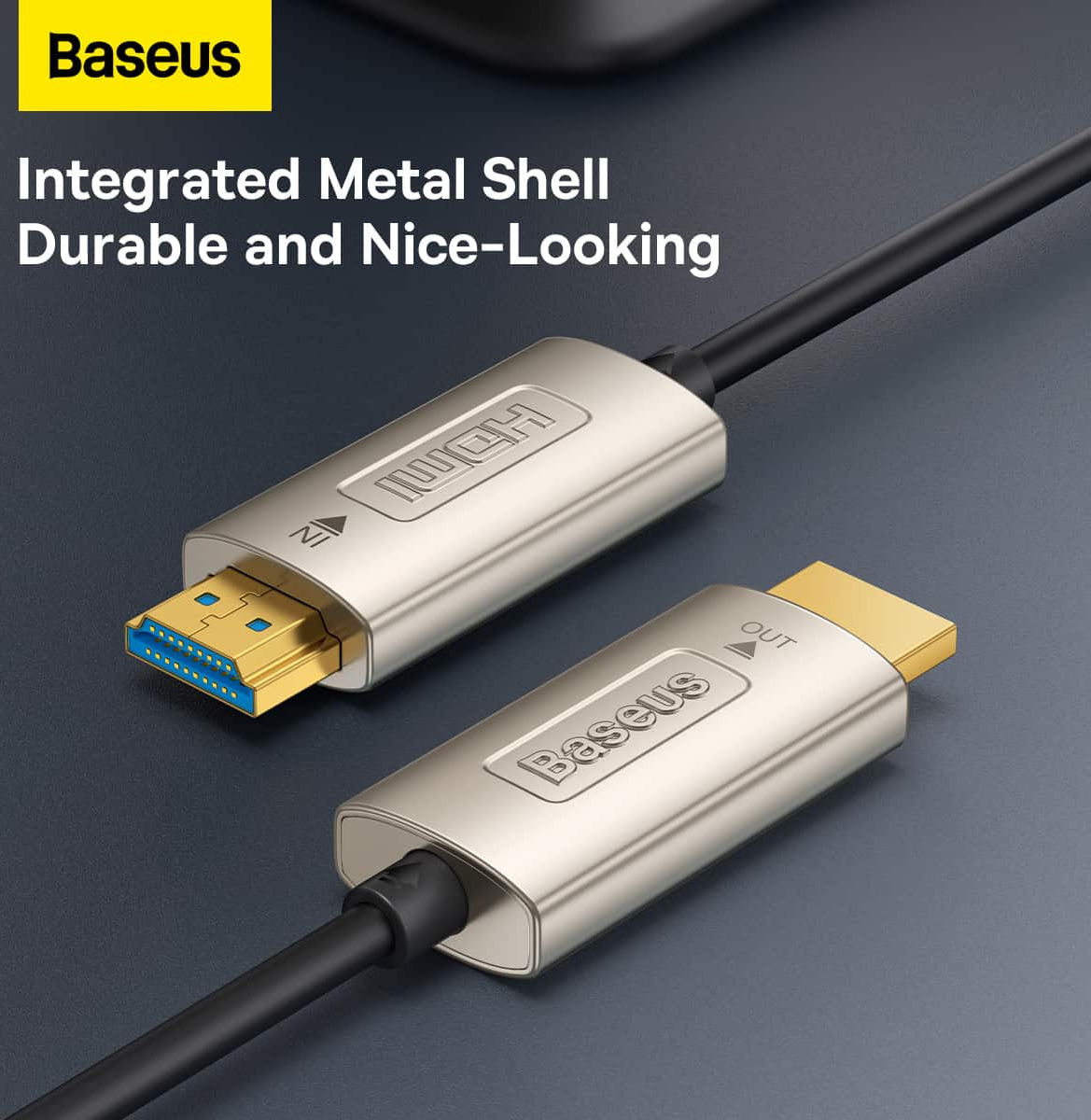 Baseus HD Optic Fiber HDMI naar HDMI 4K@60Hz Kabel 10M Zwart afbeelding 6