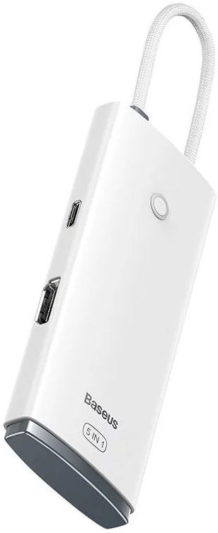 Baseus Lite Series 3-in-1 Hub USB-C naar USB/USB-C/HDMI Wit afbeelding 2