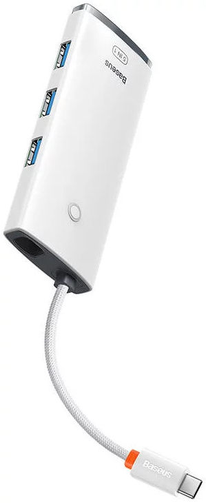 Baseus Lite Series 3-in-1 Hub USB-C naar USB/USB-C/HDMI Wit afbeelding 3