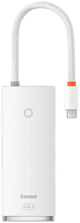 Baseus 5-in-1 Data Hub USB-C naar USB/USB-C/HDMI/Kaartlezer Wit afbeelding 1
