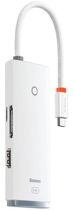 Baseus 5-in-1 Data Hub USB-C naar USB/USB-C/HDMI/Kaartlezer Wit afbeelding 6