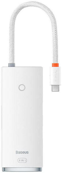 Baseus 5-in-1 Data + PD Hub USB-C naar USB/USB-C/HDMI/Kaartlezer Wit afbeelding 2