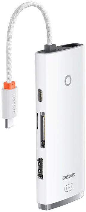 Baseus 5-in-1 Data + PD Hub USB-C naar USB/USB-C/HDMI/Kaartlezer Wit afbeelding 3