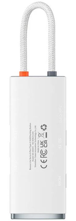 Baseus 5-in-1 Data + PD Hub USB-C naar USB/USB-C/HDMI/Kaartlezer Wit afbeelding 6