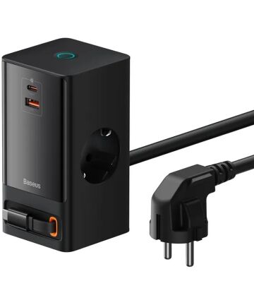 Baseus GaN 65W Fast Charge Laadstation met AC/USB-C/USB-A Zwart Opladers