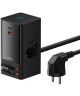 Baseus GaN 65W Fast Charge Laadstation met AC/USB-C/USB-A Zwart