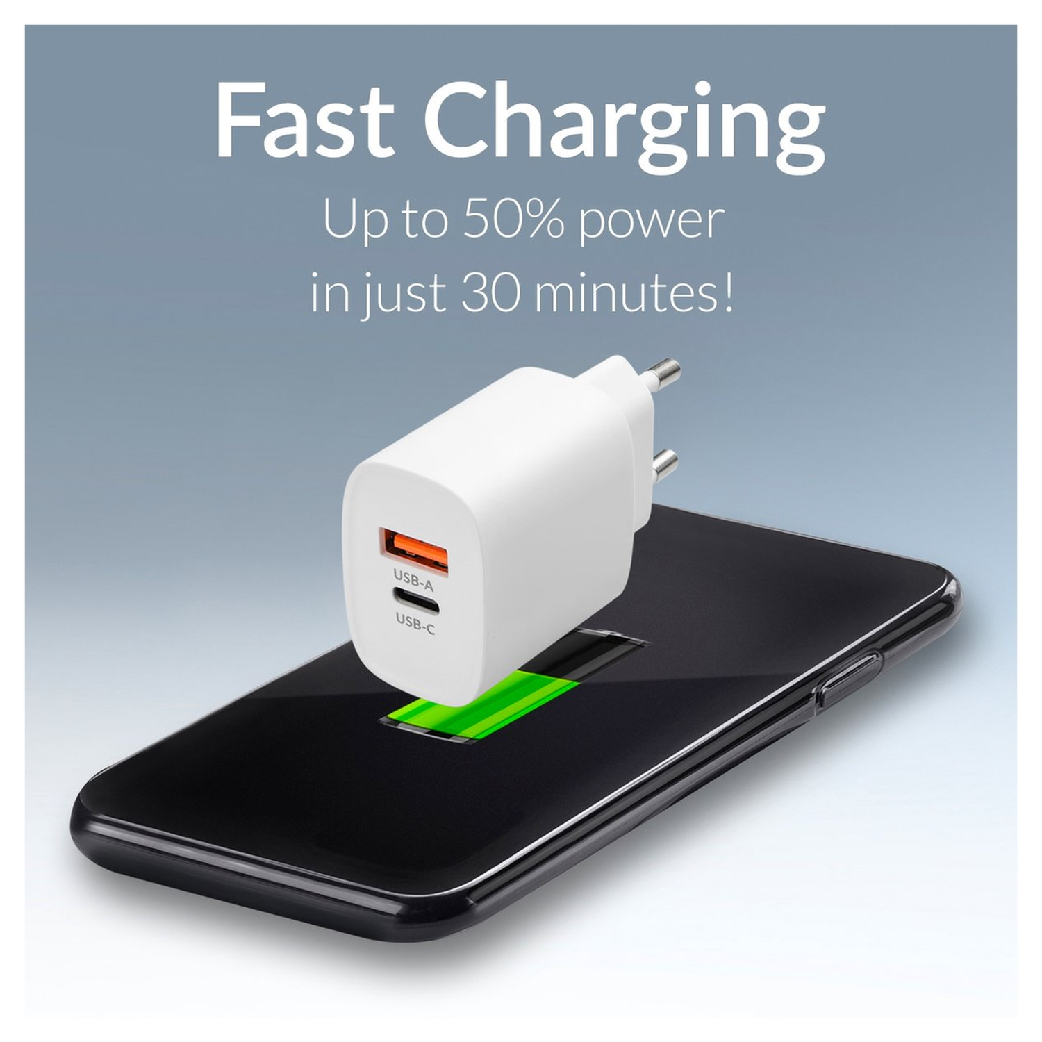 Mobilize 25W Power Delivery / PPS Charge USB-A en USB-C Adapter Wit afbeelding 3