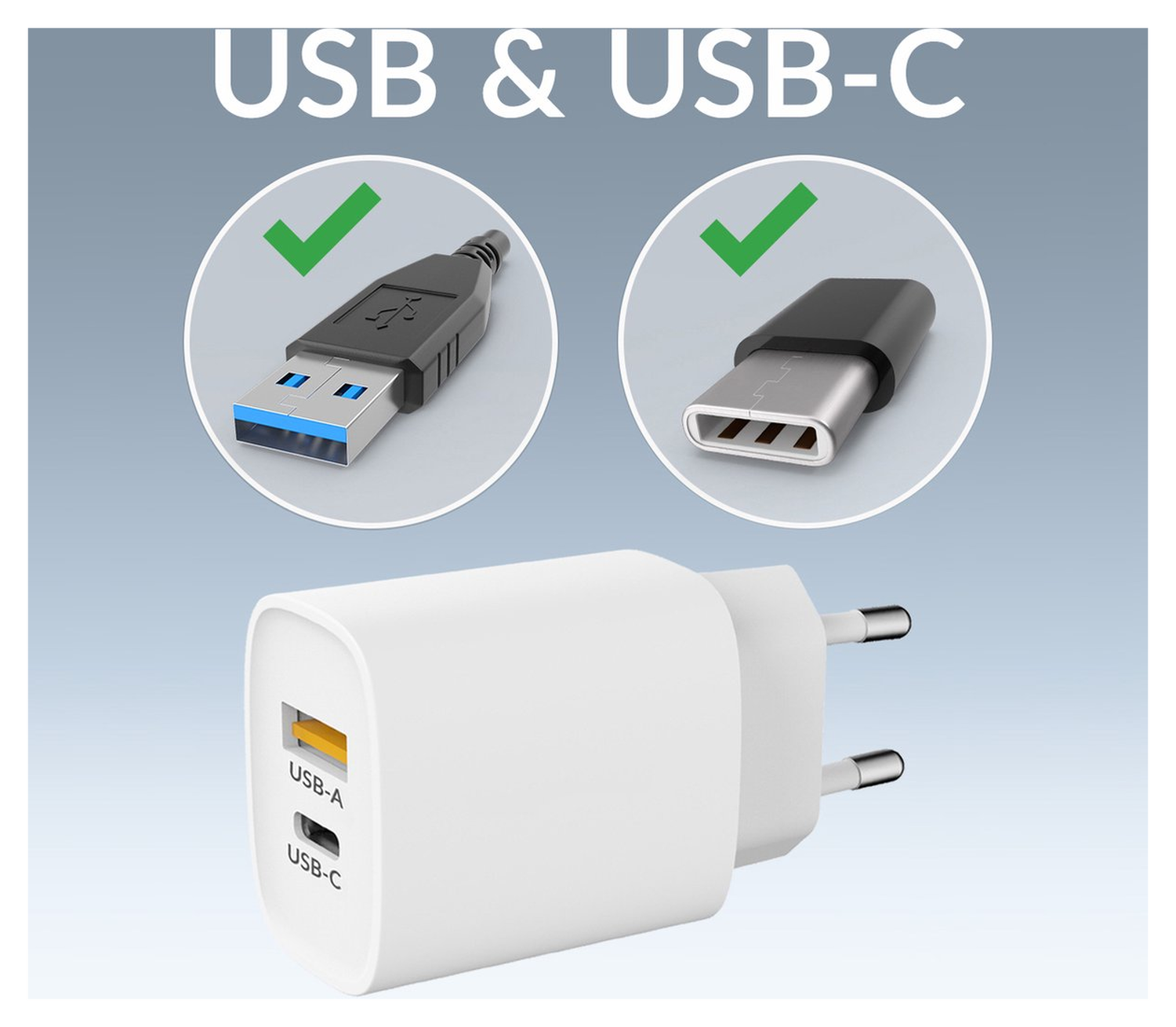 Mobilize 25W Power Delivery / PPS Charge USB-A en USB-C Adapter Wit afbeelding 4