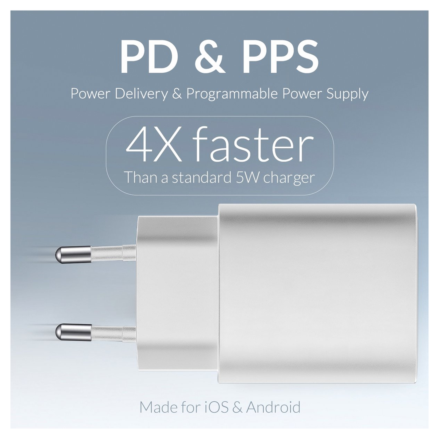 Mobilize 25W Power Delivery / PPS Charge USB-A en USB-C Adapter Wit afbeelding 5