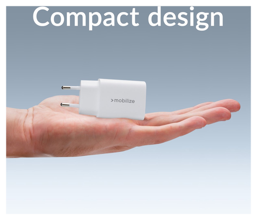 Mobilize 25W Power Delivery / PPS Charge USB-A en USB-C Adapter Wit afbeelding 2