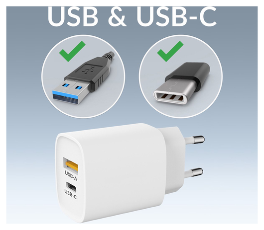 Mobilize 25W Power Delivery / PPS Charge USB-A en USB-C Adapter Wit afbeelding 4