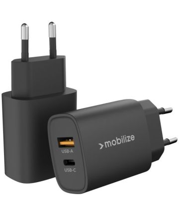Mobilize 25W Power Delivery / PPS Charge USB-A en USB-C Adapter Zwart Opladers