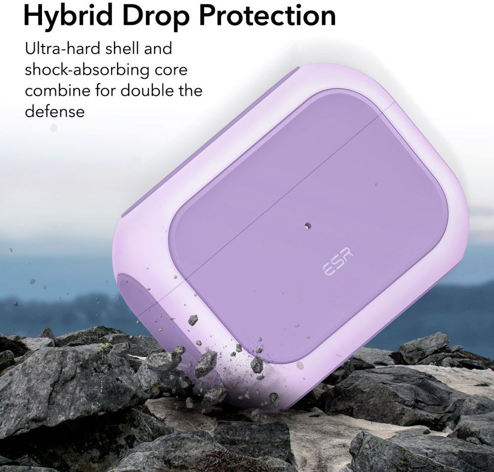 ESR Orbit Hybrid HaloLock Apple AirPods Pro 1/2 Hoesje MagSafe Paars afbeelding 4