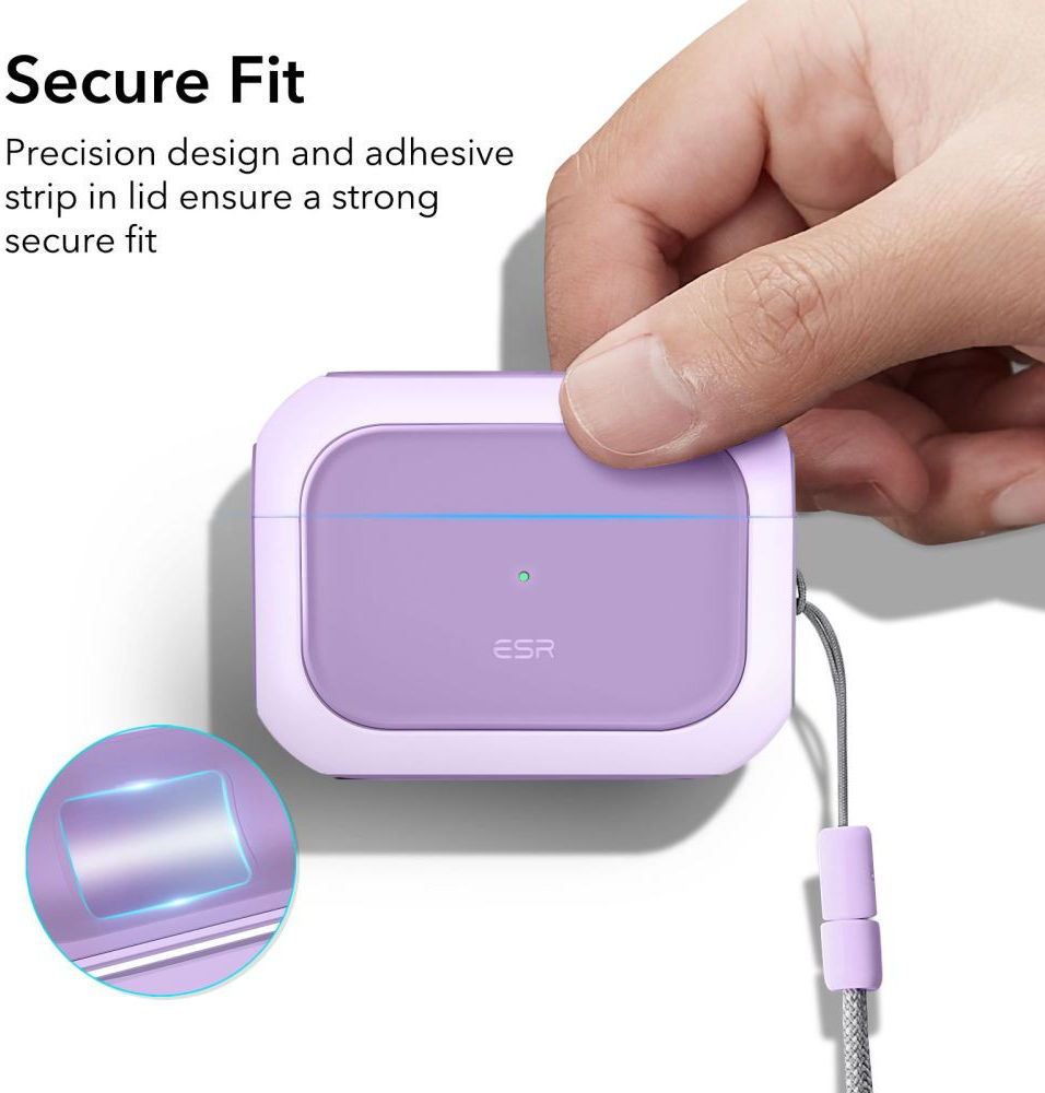 ESR Orbit Hybrid HaloLock Apple AirPods Pro 1/2 Hoesje MagSafe Paars afbeelding 7