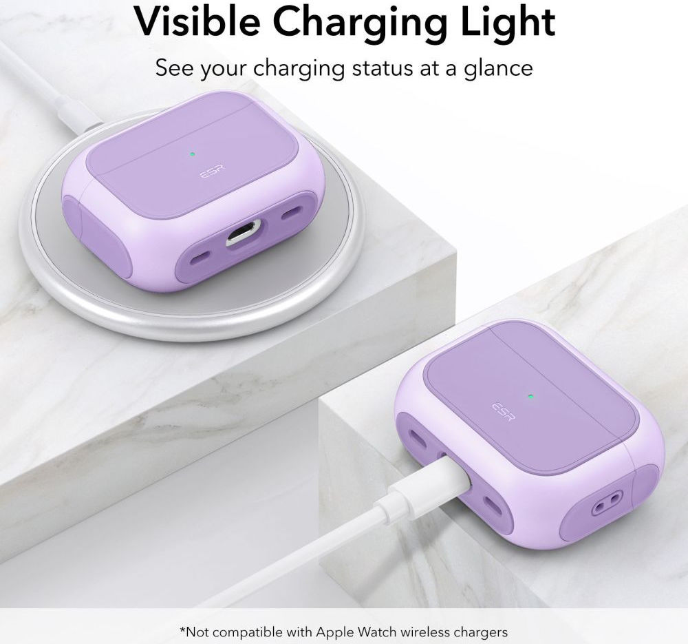 ESR Orbit Hybrid HaloLock Apple AirPods Pro 1/2 Hoesje MagSafe Paars afbeelding 8