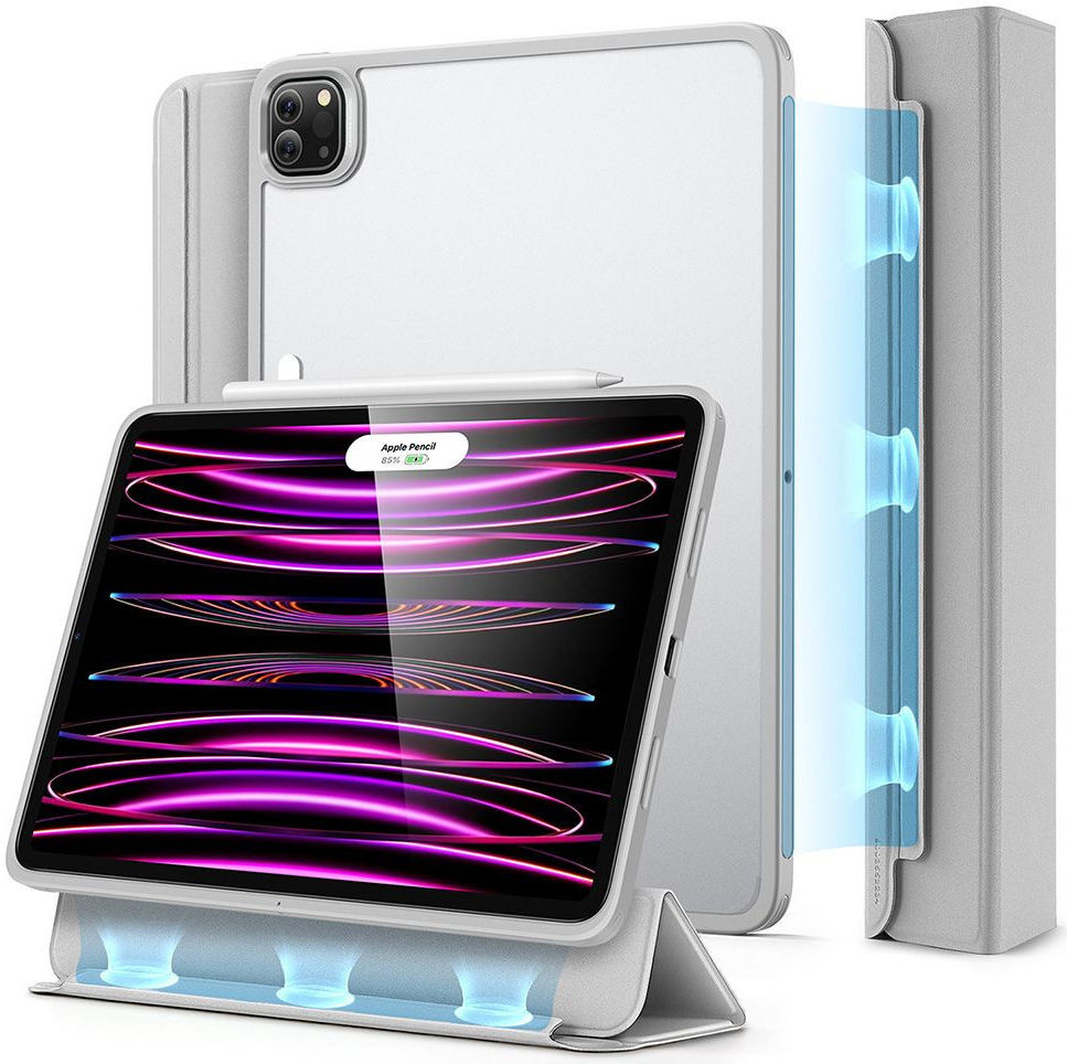 ESR Ascend Hybrid Apple iPad Pro 12.9 (2022/2021) Hoes Tri-Fold Grijs afbeelding 1
