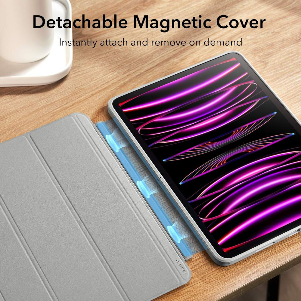 ESR Ascend Hybrid Apple iPad Pro 12.9 (2022/2021) Hoes Tri-Fold Grijs afbeelding 2