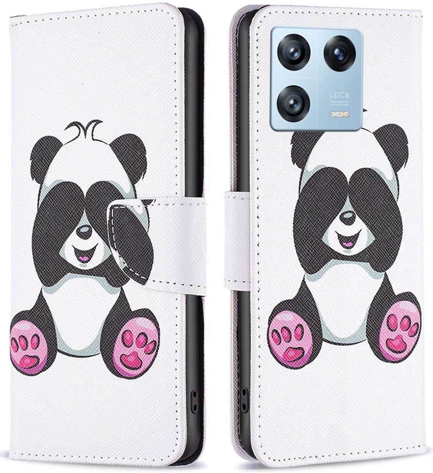 Xiaomi 13 Pro Hoesje Portemonnee Book Case Panda Print afbeelding 1