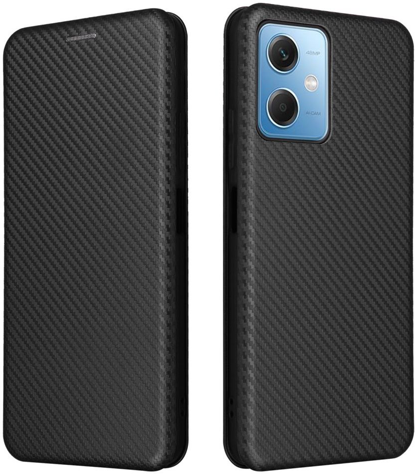 Xiaomi Redmi Note 12 5G / Poco X5 Hoesje Carbon Book Case Zwart afbeelding 2