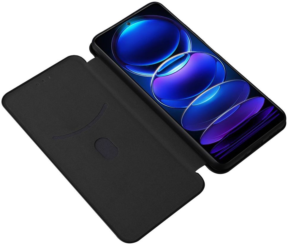 Xiaomi Redmi Note 12 5G / Poco X5 Hoesje Carbon Book Case Zwart afbeelding 1