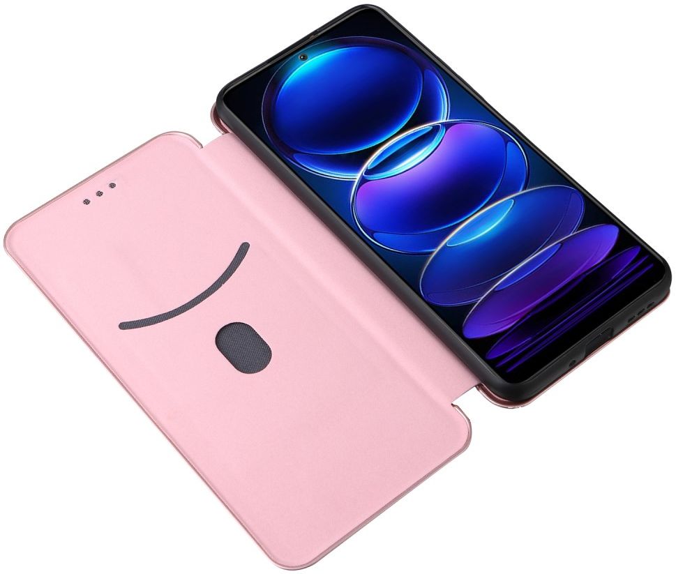 Xiaomi Redmi Note 12 5G / Poco X5 Hoesje Carbon Book Case Roze Goud afbeelding 1