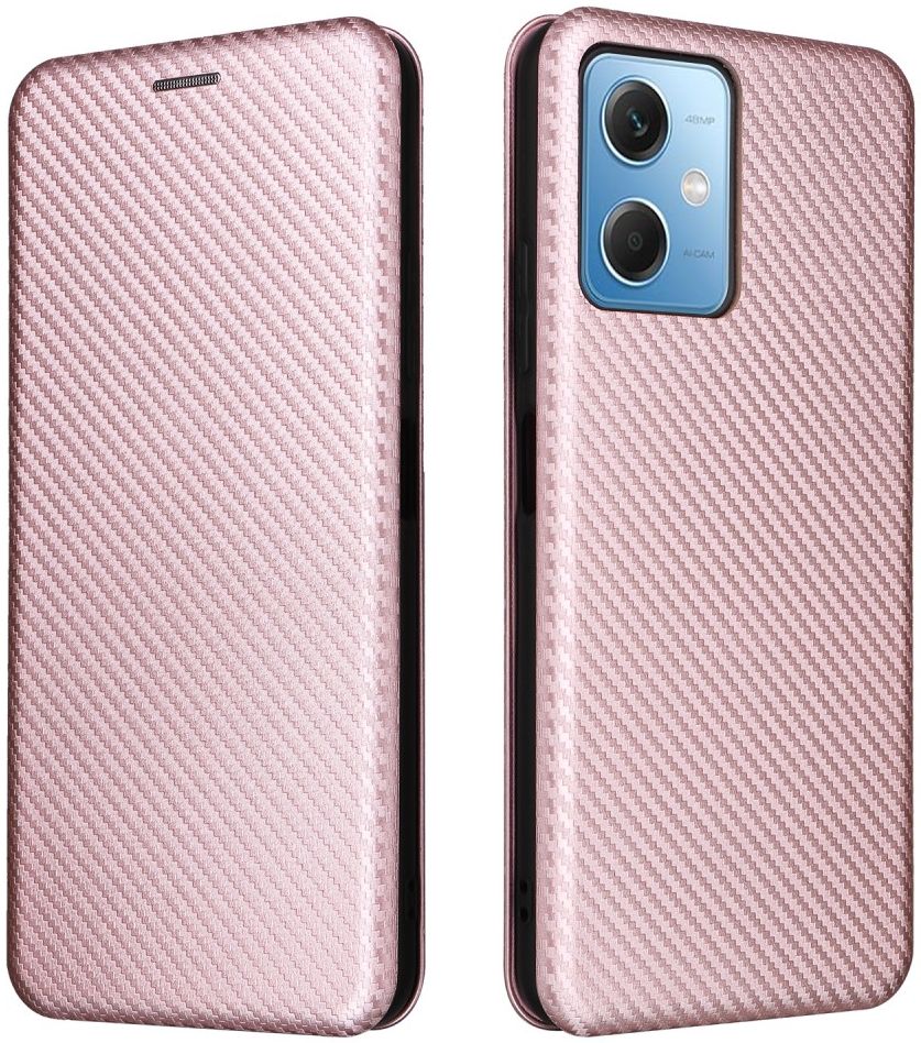 Xiaomi Redmi Note 12 5G / Poco X5 Hoesje Carbon Book Case Roze Goud afbeelding 2