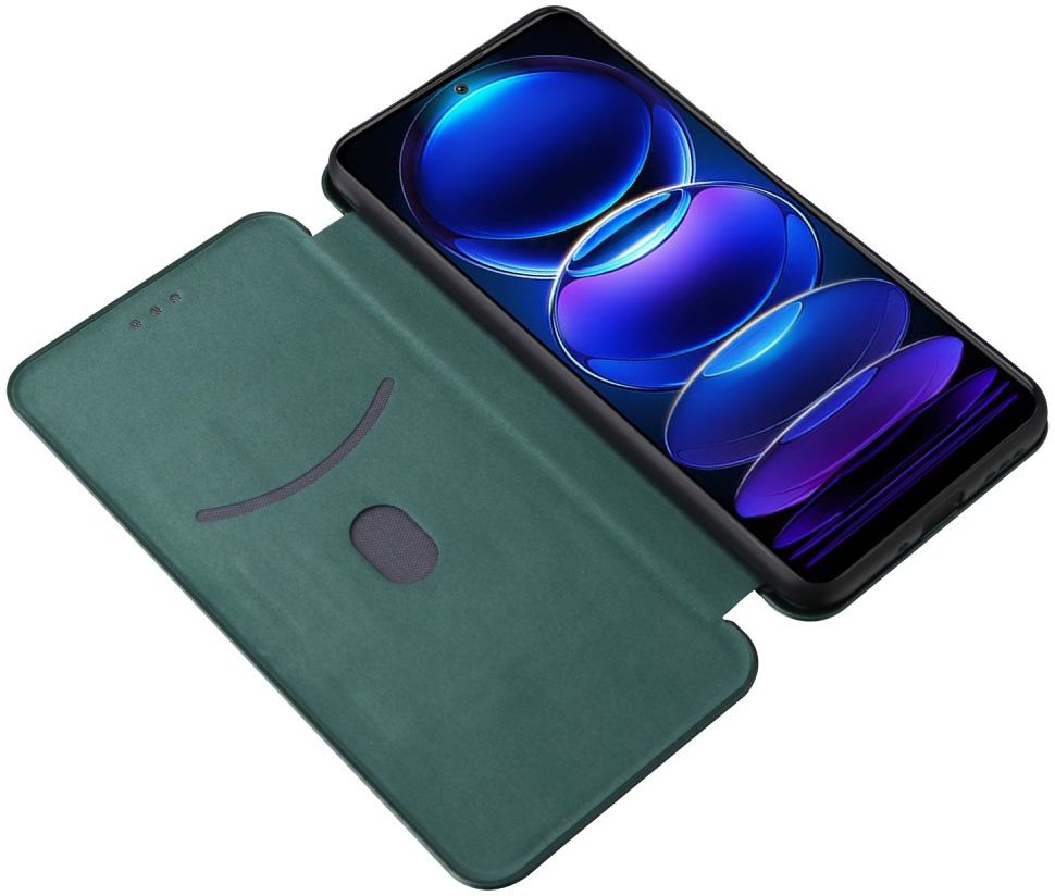 Xiaomi Redmi Note 12 5G / Poco X5 Hoesje Carbon Book Case Groen afbeelding 1