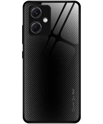 Xiaomi Redmi Note 12 5G / Poco X5 Hoesje Carbon Fiber Back Cover Zwart Hoesjes