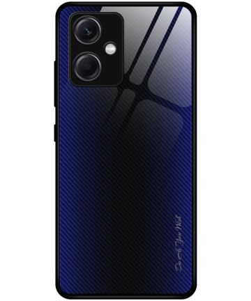 Xiaomi Redmi Note 12 5G / Poco X5 Hoesje Carbon Fiber Back Cover Blauw Hoesjes