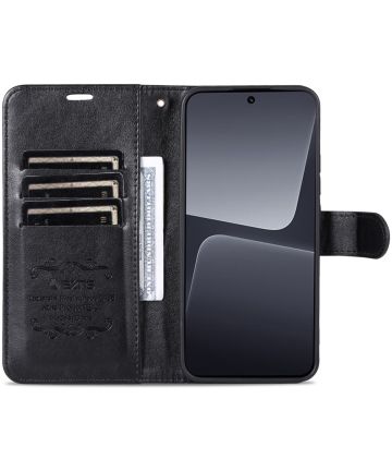 AZNS Xiaomi 13 Hoesje Wallet Book Case Kunstleer Zwart Hoesjes