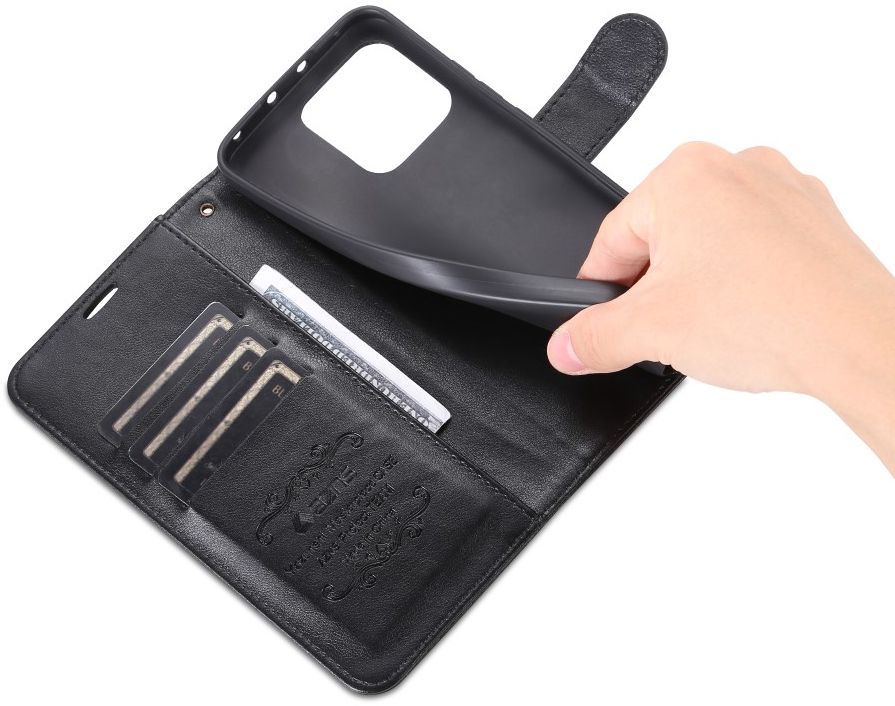 AZNS Xiaomi 13 Hoesje Wallet Book Case Kunstleer Zwart afbeelding 6