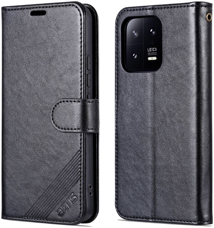 AZNS Xiaomi 13 Pro Hoesje Wallet Book Case Kunstleer Zwart afbeelding 2