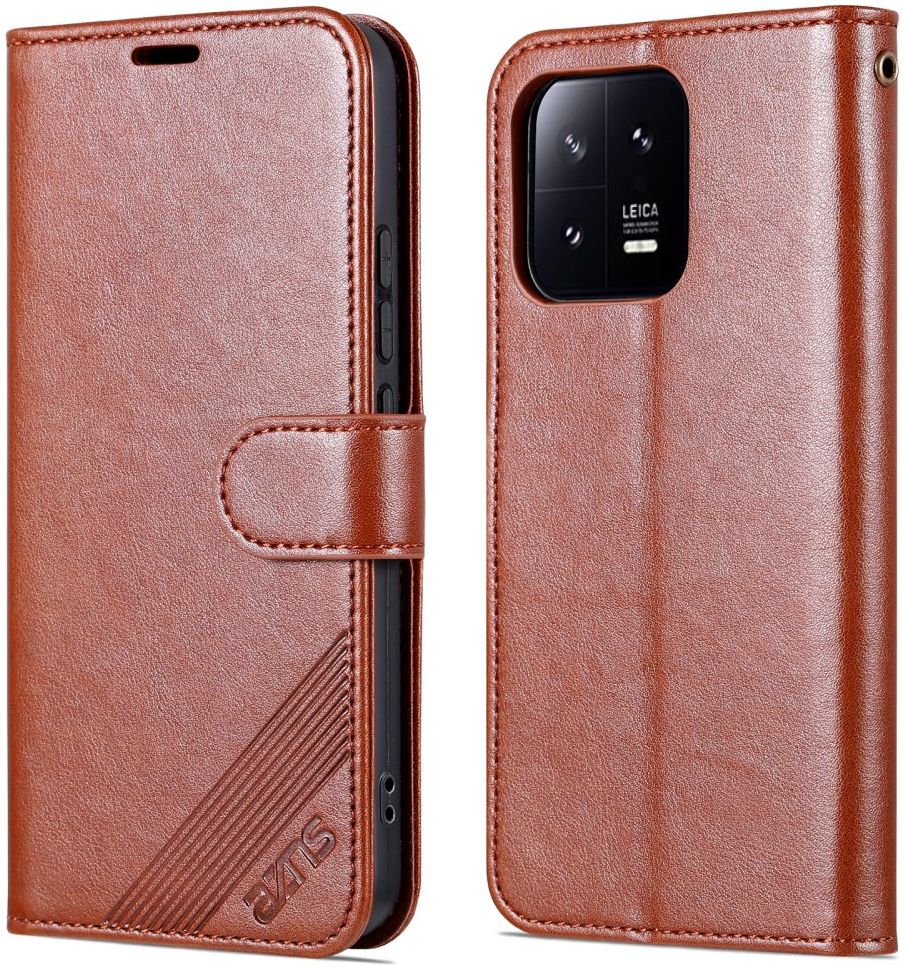 AZNS Xiaomi 13 Pro Hoesje Wallet Book Case Kunstleer Bruin afbeelding 2