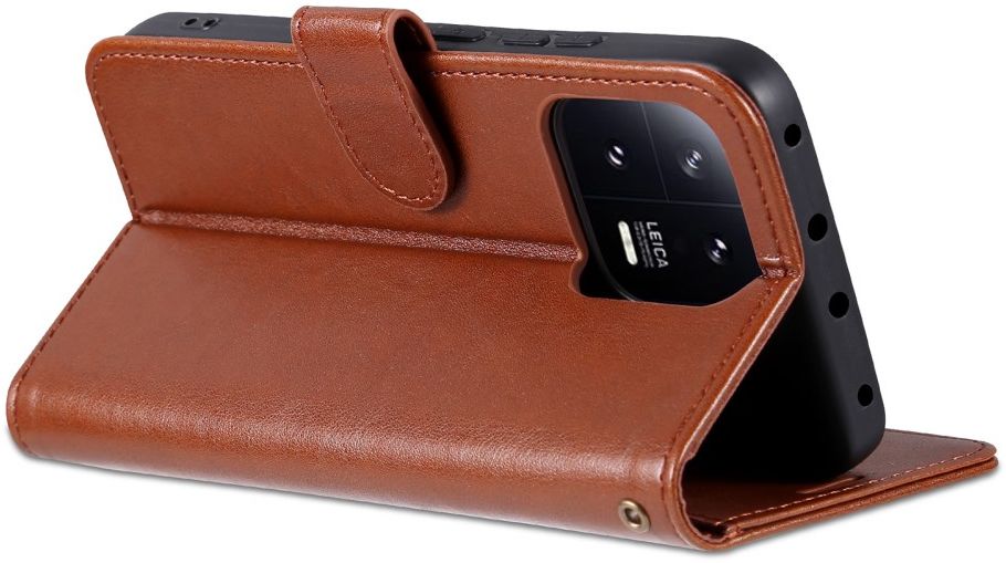 AZNS Xiaomi 13 Pro Hoesje Wallet Book Case Kunstleer Bruin afbeelding 4