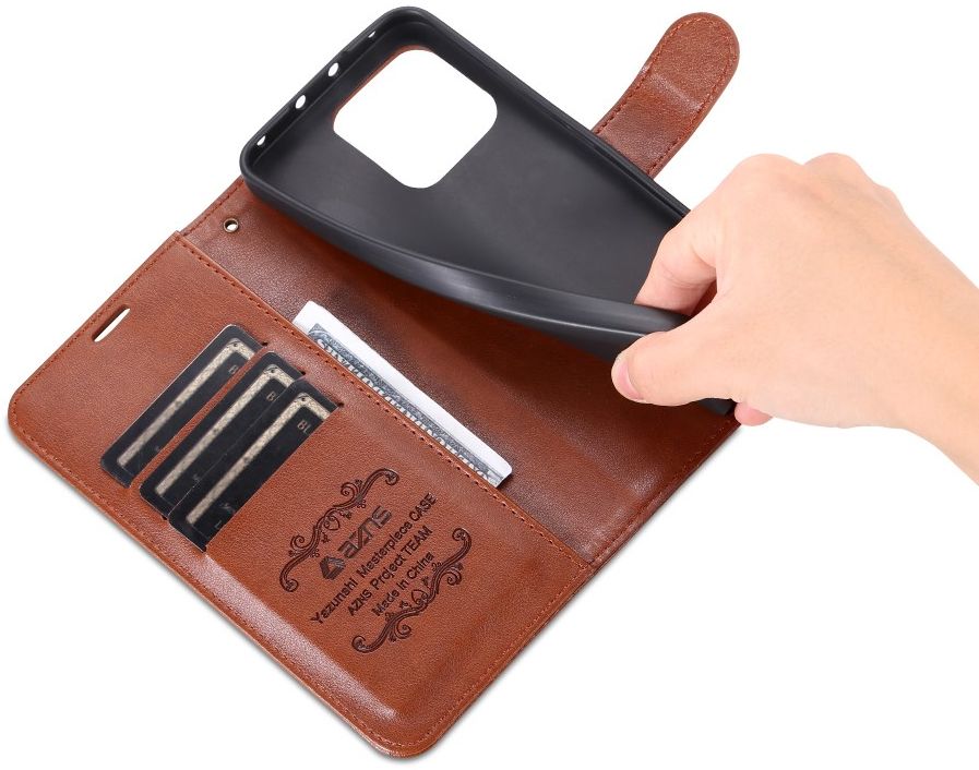 AZNS Xiaomi 13 Pro Hoesje Wallet Book Case Kunstleer Bruin afbeelding 5