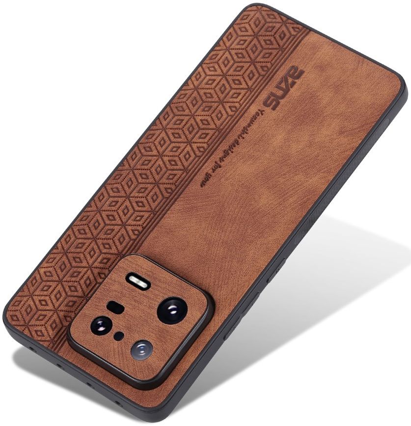 AZNS Xiaomi 13 Hoesje met Kunstleer Coating Back Cover Bruin afbeelding 9