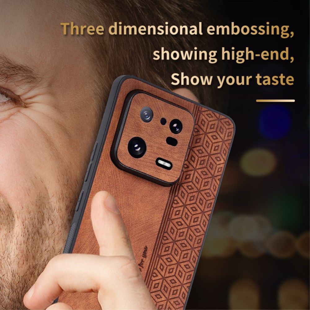 AZNS Xiaomi 13 Hoesje met Kunstleer Coating Back Cover Bruin afbeelding 6