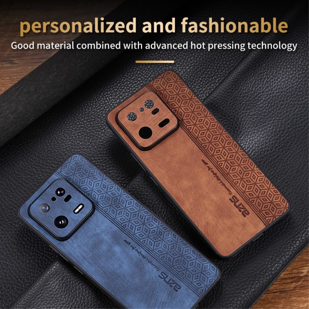 AZNS Xiaomi 13 Hoesje met Kunstleer Coating Back Cover Bruin afbeelding 7