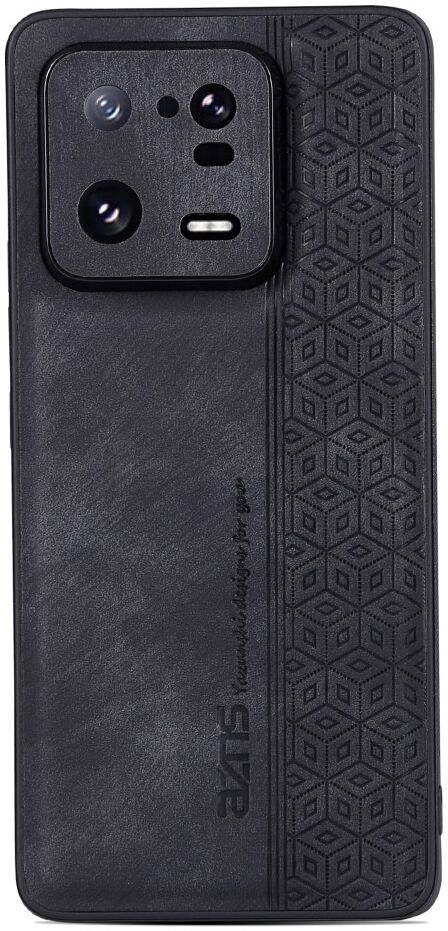 AZNS Xiaomi 13 Hoesje met Kunstleer Coating Back Cover Zwart afbeelding 1