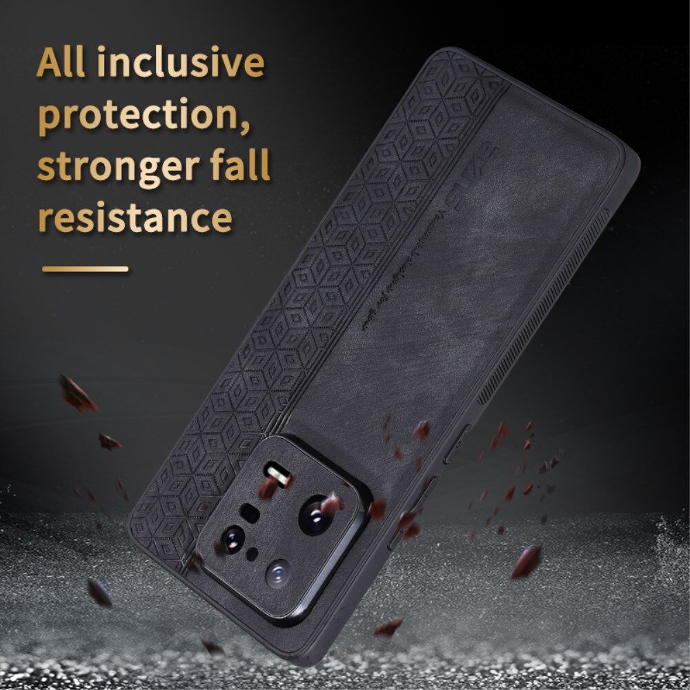 AZNS Xiaomi 13 Hoesje met Kunstleer Coating Back Cover Zwart afbeelding 3