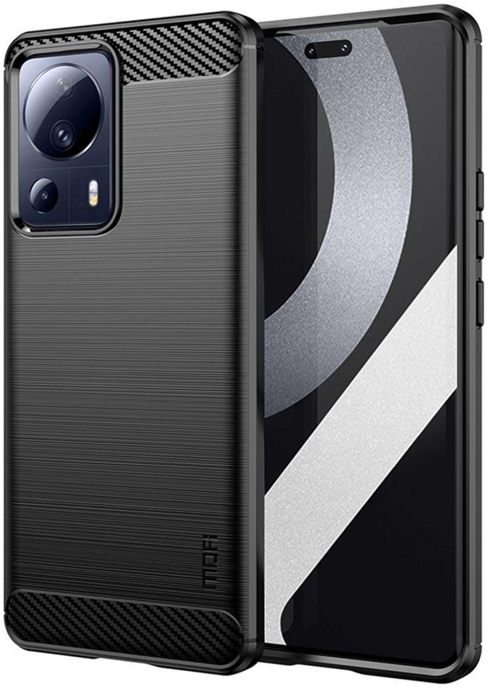 MOFI Xiaomi 13 Lite Hoesje Geborsteld TPU Flexibele Back Cover Zwart afbeelding 1