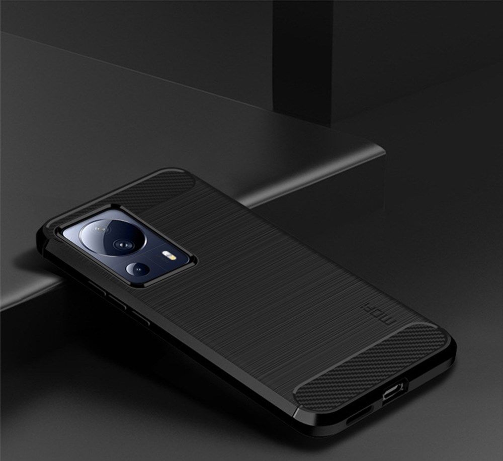 MOFI Xiaomi 13 Lite Hoesje Geborsteld TPU Flexibele Back Cover Zwart afbeelding 2