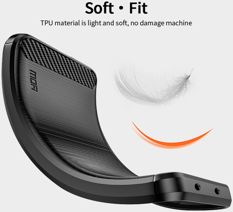 MOFI Xiaomi 13 Lite Hoesje Geborsteld TPU Flexibele Back Cover Zwart afbeelding 3