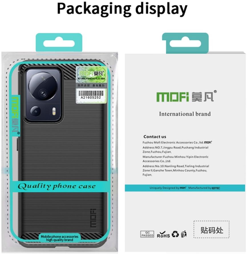 MOFI Xiaomi 13 Lite Hoesje Geborsteld TPU Flexibele Back Cover Zwart afbeelding 9