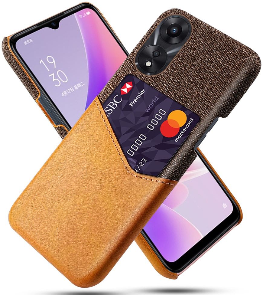 Oppo A58 5G / A78 Hoesje met Kaarthouder Back Cover Oranje afbeelding 1