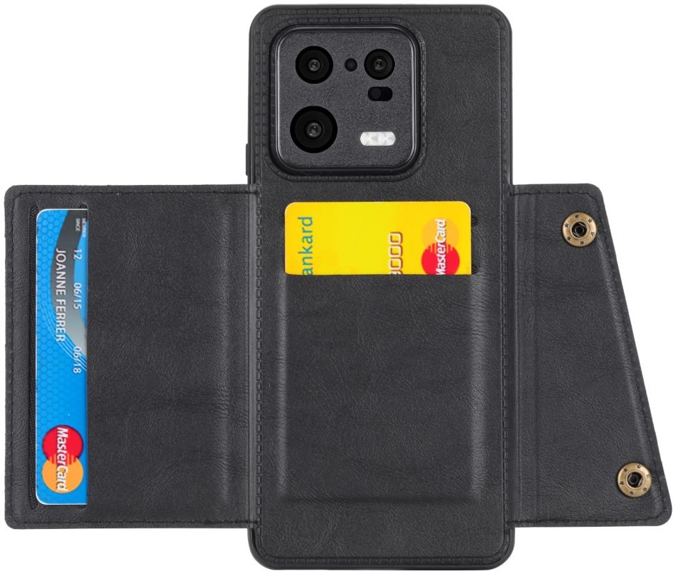 Xiaomi 13 Pro Zwart 3 in 1 Back Cover Portemonnee Hoesje Zwart afbeelding 2