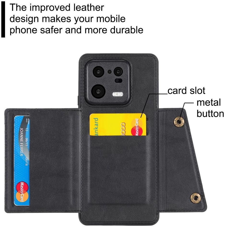 Xiaomi 13 Pro Zwart 3 in 1 Back Cover Portemonnee Hoesje Zwart afbeelding 7