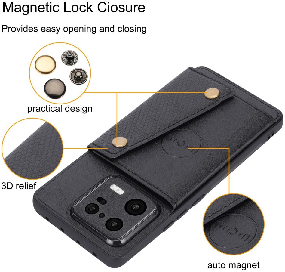 Xiaomi 13 Pro Zwart 3 in 1 Back Cover Portemonnee Hoesje Zwart afbeelding 8